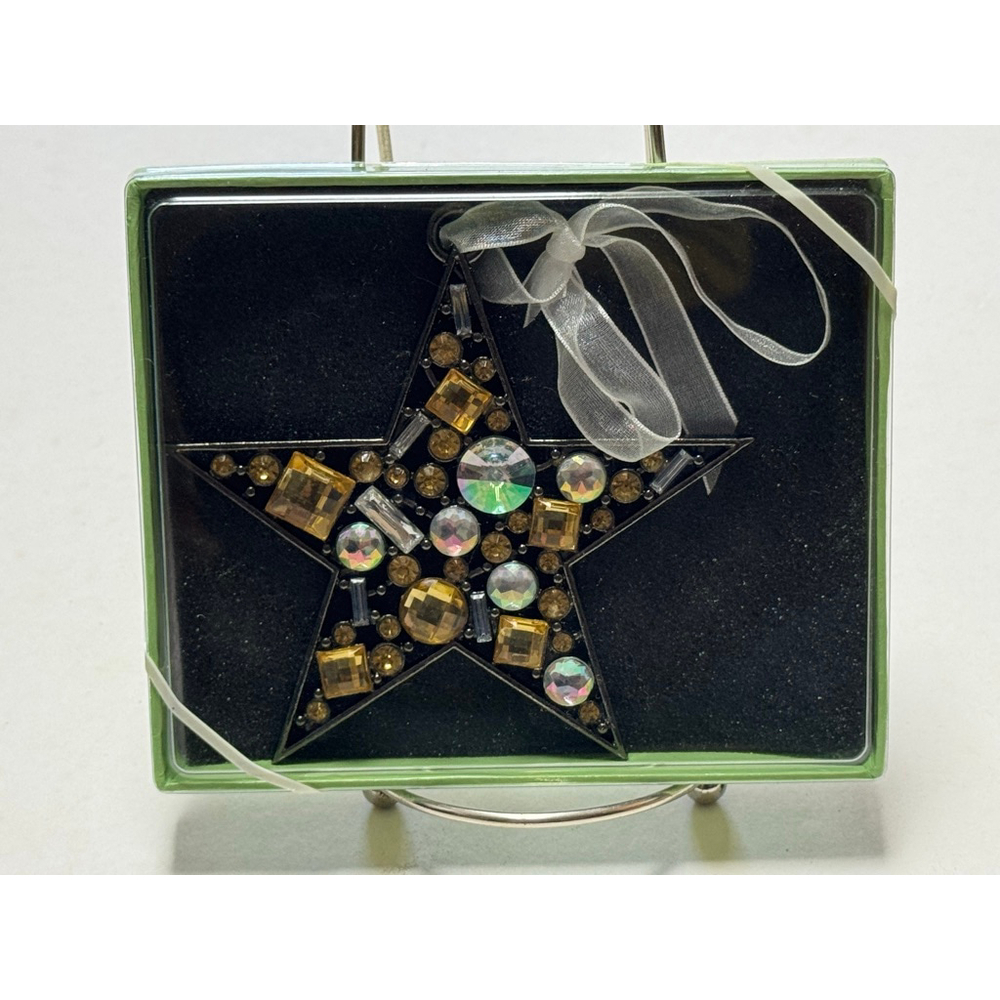 Metal & Rhinestones Star Sentiment Ornament - Jewel Shape